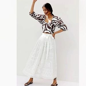 Anthropologie Forever That Girl Burnout Lace Maxi Skirt size 4 NWT